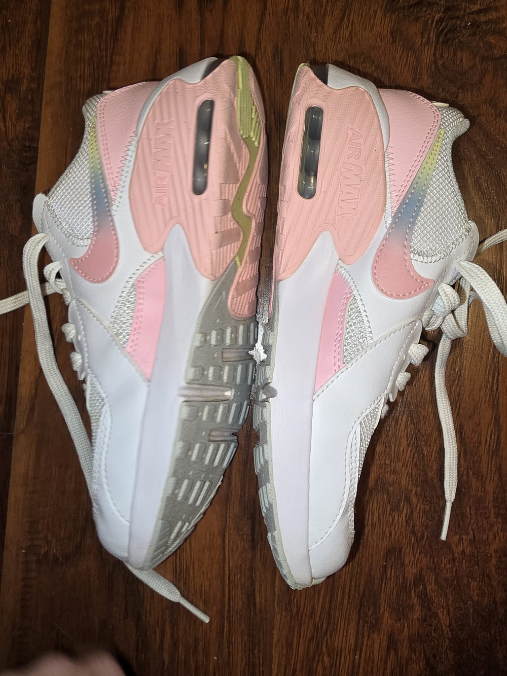 Nike Girls Pink & White Air Max Style Sneakers Sz 4y